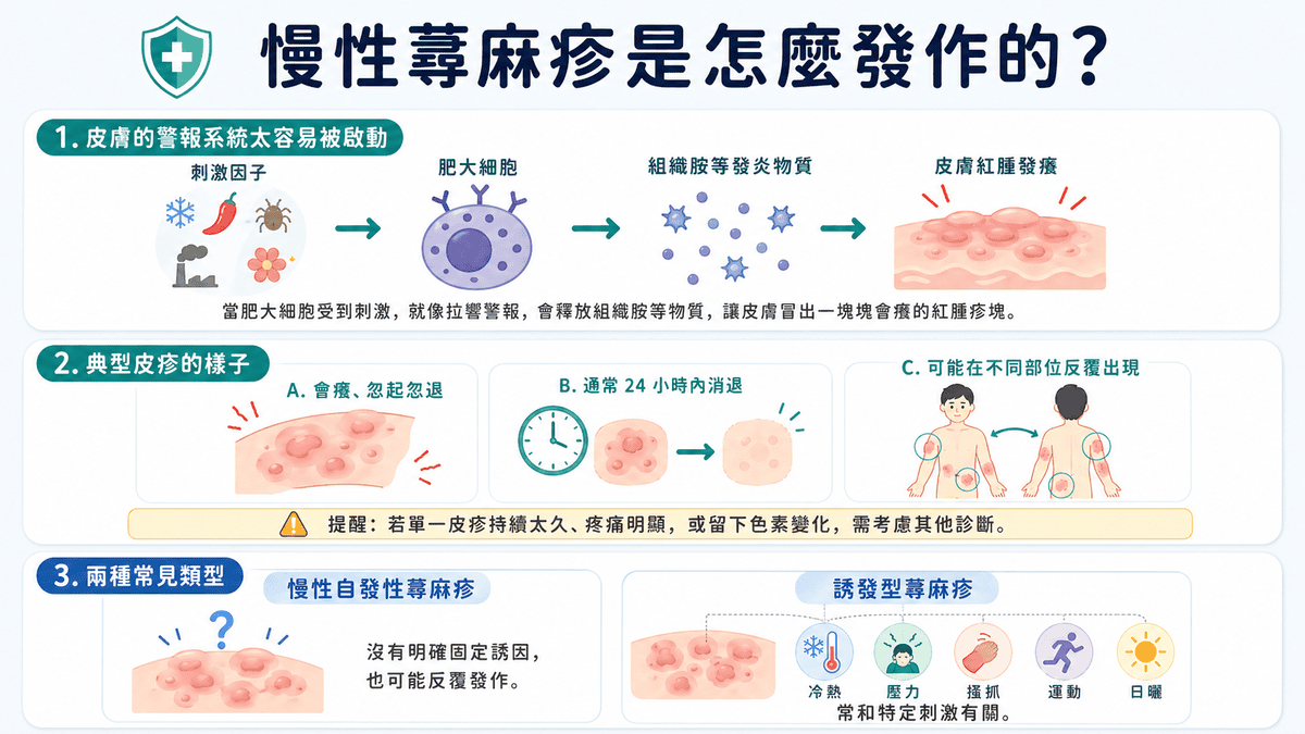 慢性蕁麻疹反覆發作怎麼辦？上篇：臨床表現與發病機轉
